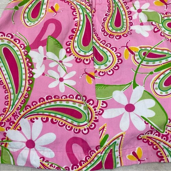 Lilly Pulitzer White Tag “Cheery O” Print‎ Girls Skort Size 7 Pink and Green - Picture 5 of 7